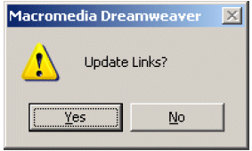 Option presented by Dreamweaver when converting to a new format